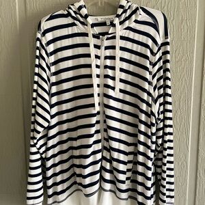 Workshop Republic Clothing Black and White Striped Cardigan